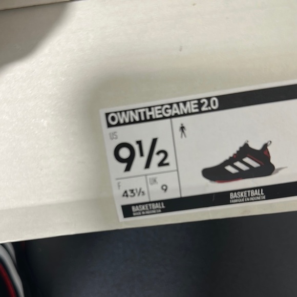 Adidas Black and White Sneakers with Red Accents own the game 2.0 new - Picture 4 of 4